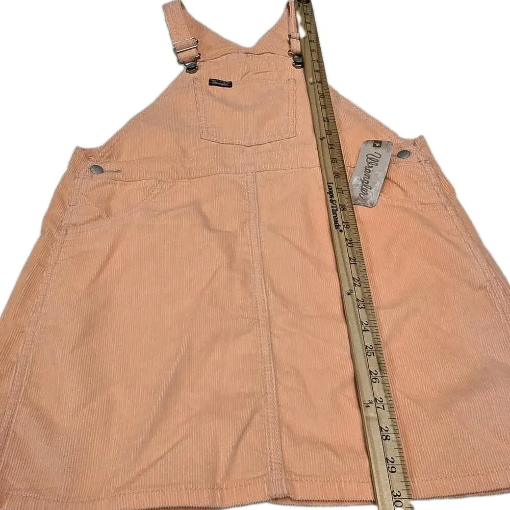 NWT Wrangler Corduroy Overall Dress Girls XL Coral Peach Jumper Western Cowgirl